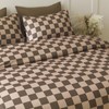 Wellboo Brown Plaid Comforter Sets Queen Size Dark Brown and