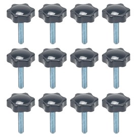 KINDPMA Pack of 12 Star Handle Screws Thumb Screw M8 x 40 mm Star Shape Plastic Clamping Head Screws with Handle, Star Head Screw for Machine Tools, Mechanical Devices, Furniture Decoration