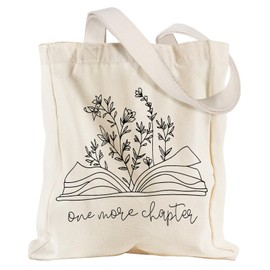 Miss Adola Heavy Canvas Tote Bag with Pocket - for Women Girls Aesthetic Large Canvas Tote Bag Inspired Gift Reusable Casual Bag for Work Shopping, Bookish Flower