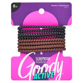 Goody Nonslip Womens Elastic Hair Tie - 8 Count, Black & Brown - 4MM For Medium Hair- Ouchless Hair Accessories For Women Perfect For Long Lasting Braids, Ponytails And More - Pain-Free