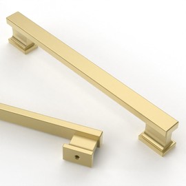 Asidrama 2891 10 Pack 7 Inch(177mm) Brushed Gold Kitchen Cabinet Handles, Cabinet Pulls Kitchen Cabinet Hardware for Cupboard Drawer Pulls