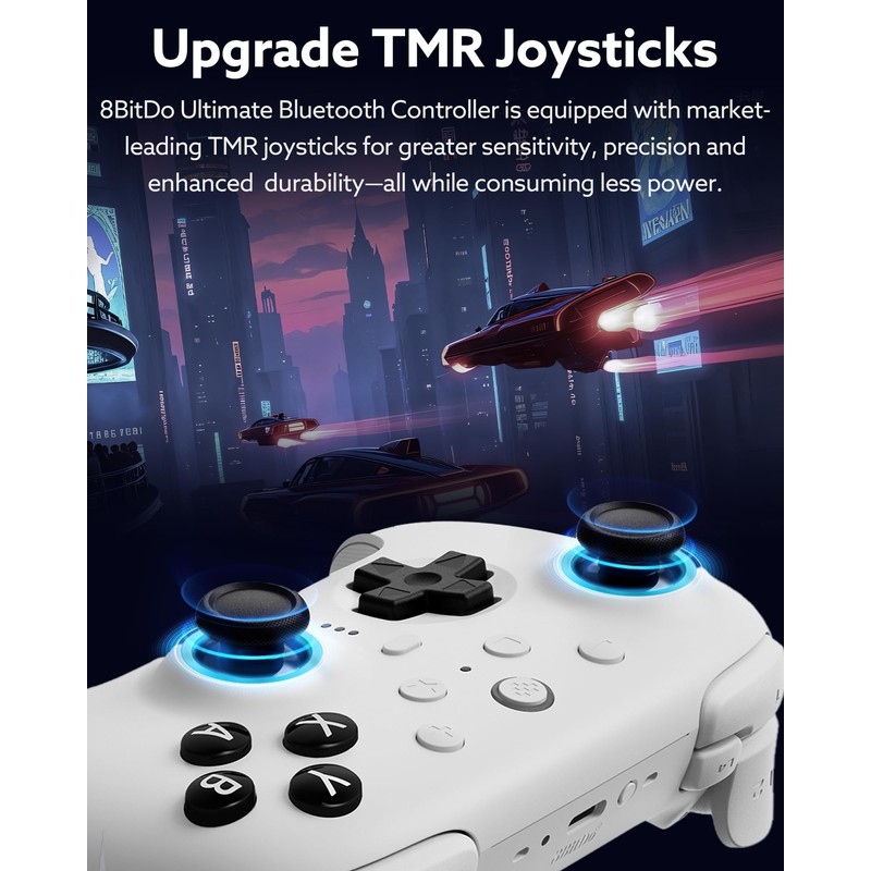 8Bitdo Ultimate 2 Bluetooth Controller (TMR Joystick Update), RGB Fire