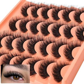 D- Cute Round 짧은 속눈썹 내추럴 룩 인조 두꺼운 볼륨 밍크 팩 14쌍처럼 보이는 가짜 고양이 [F- Russian 4 Mixed] Short Eyelash Natural Look Thick Volume Mink Pack 14 Pairs Fake Cat [F- Russian 4 Mixed]