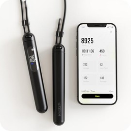 WeGym - Cuerda de saltar inteligente con seguimiento de aplicaciones, visualización LED y contador de salto, color rosa