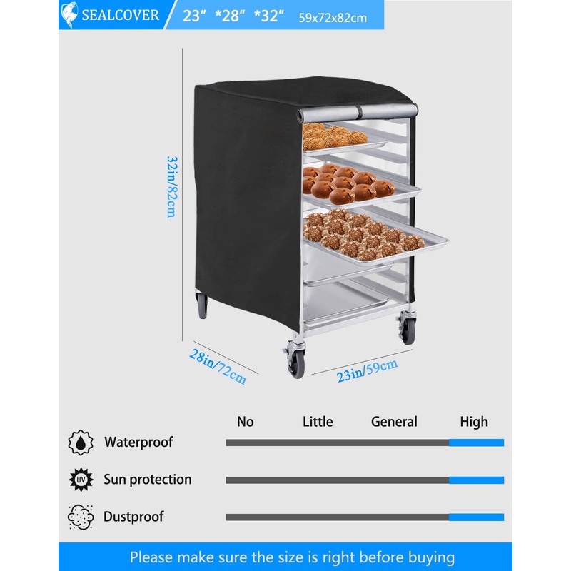 Grehge n Pan Rack Cover, 23x28x32in High Density Waterproof and