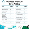 90 Piece Premium First Aid Kit Bag - Includes Eyewash,
