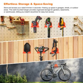 Wodesid Heavy Duty Garage Organizer，Garden Tools Rack Holder for Grass Hedge Trimmer, Power Tool, Drill, Weed Eater, 1PC