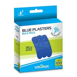 VITAPLUS Blue Plasters Bulk 100's (19x72mm) - Hospitality, Food Service and Agriculture Plaster - Metal Detectable