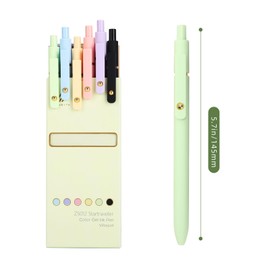 Ddaowanx Colorful Gel Pens, 0.5mm Fine Point Retractable,Colored Pens for Journaling and Sketching, Teacher Must Haves,Teacher School Supplies, Gifts for Nurse (6Pcs-Aesthetic Colors)