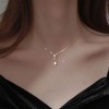 TseenYi Small Diamond Teardrop Necklace CZ Teardrop Pendant Necklace Gold