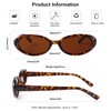 Laurinny Small Oval Sunglasses for Women Men Trendy 90s Retro