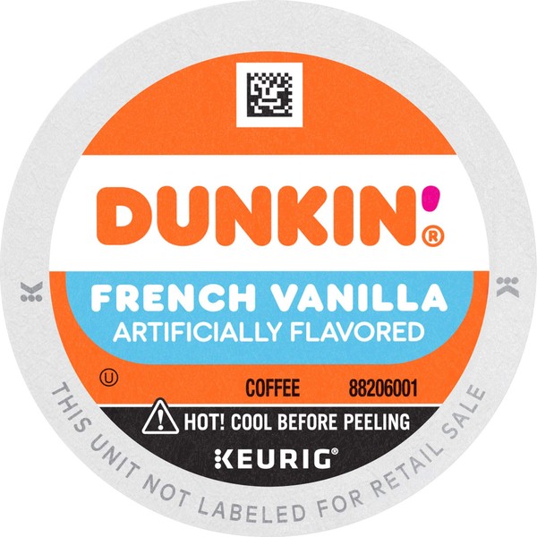 Dunkin' French Vanilla Flavored Coffee, 10 K Cups for Keurig Coffee Makers (Packaging May Vary)