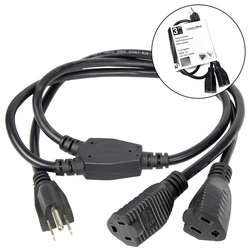 2 Way Power Splitter and 3' Extension Cord - 3