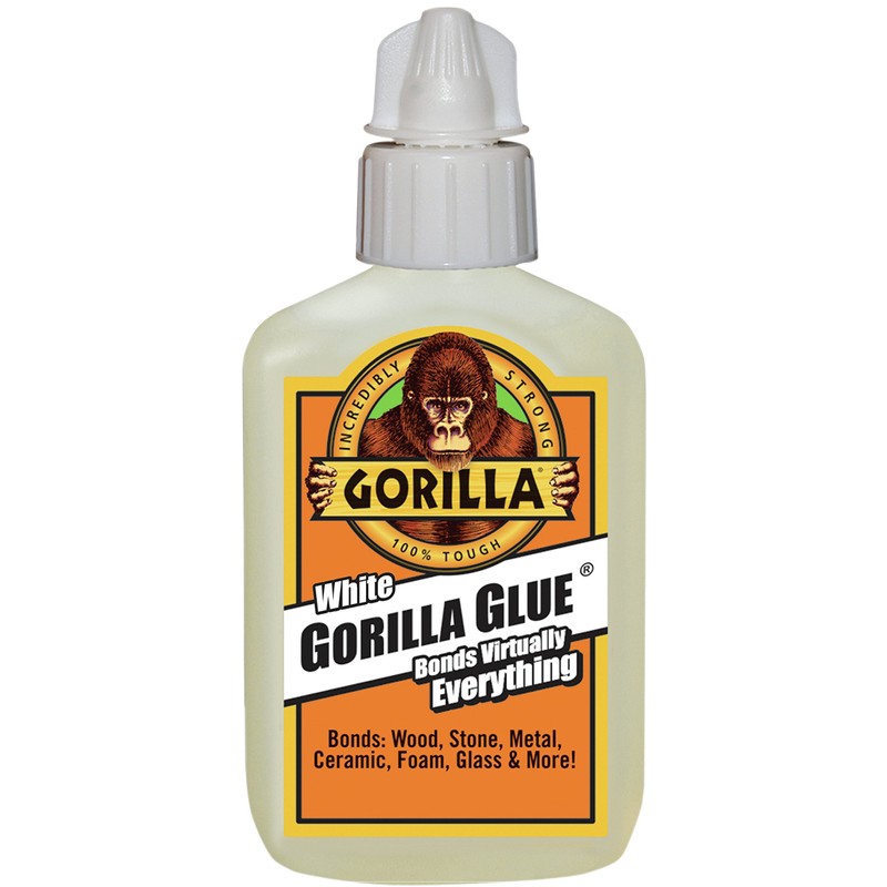 Gorilla White Waterproof Polyurethane Glue, 2 ounce Bottle, White, (Pack