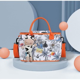 Multifunction Baby Diaper Bag,Diaper Tote Bag Baby Stroller Organizer Bags Babies Shower Gift for Mom or Dad (Blue elephant)