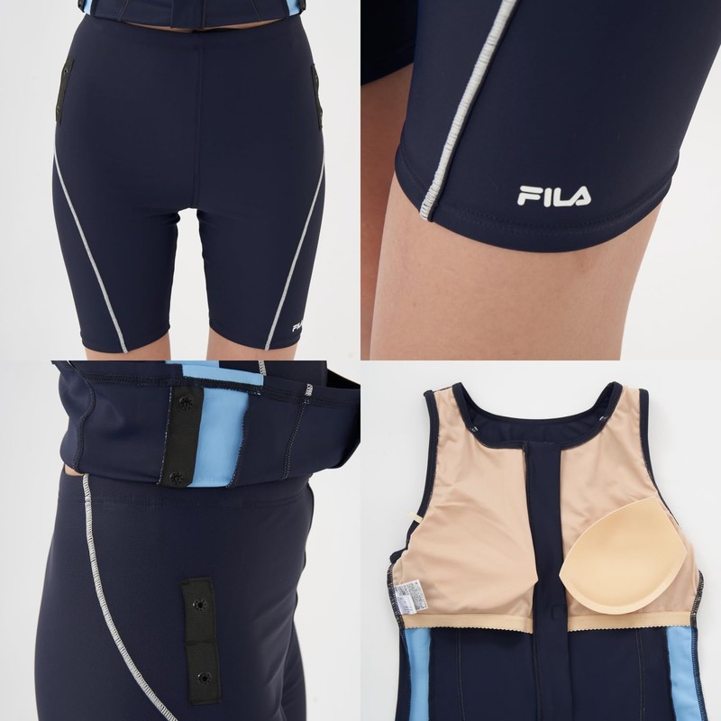 Fila 3132025 Women's Tankini Set, Full Zip Tankini, Top and
