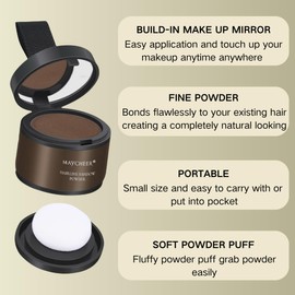 Maycheer Hairline Powder for Women, Root Touch Up Powder, Maycheer Hair Shadow Powders, Magic Root Cover Up, Hairs Rich Shading Powders (Light Brown)