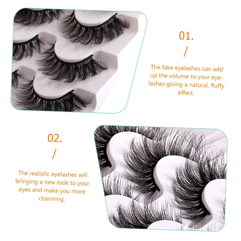 minkissy 2 Boxes Messy False Eyelashes Fluffy Eyelashes Natural Look