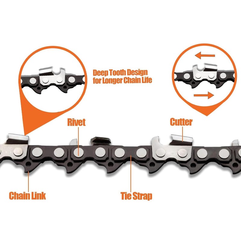 4 Pack 8 Inch Chainsaw Chains Replacement 1/4" Pitch 47