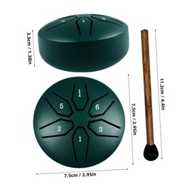 WHAMVOX Steel Tongue Drum Mini Ethereal Rain Drum for Beginners Handpan for Meditation Yoga and Music Education Small Portable Percussion Instrument Green