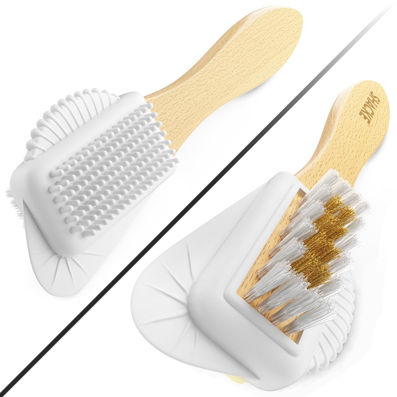 Suede & Nubuck 4-Way Leather Brush Cleaner (Wood Handle)