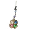 Lucky Keyholder Strap Charm Rhinestone "Crystal Four-Leaf Clover Strap" Made