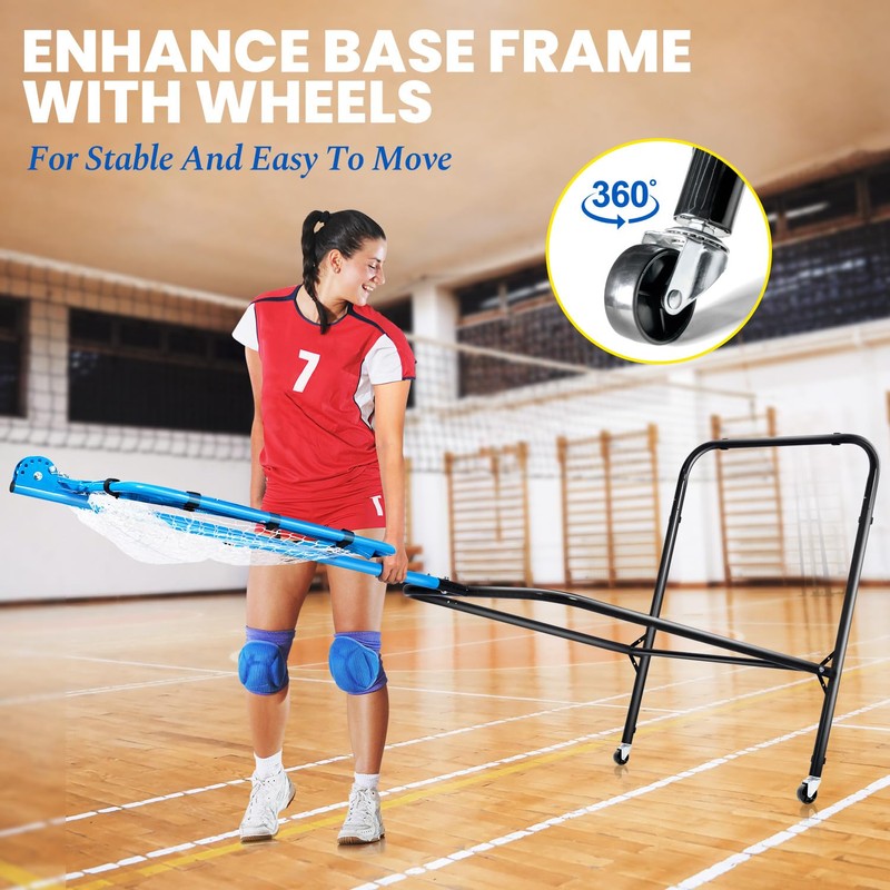 Volleyball Setter Training Net，Height & Angle Adjustable Volley Ball Training