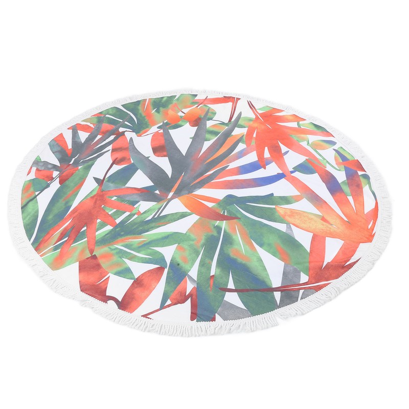 Round Beach Towel Blanket Circular Beach Tassels Blanket Oversized Picnic