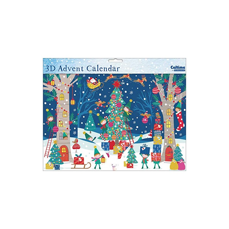 Caltime 3 - D Advent Christmas Tree Santa’s Elves Advent