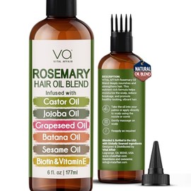 VITAL AFFAIR Mezcla De Aceite Puro De Romero Para El Crecimiento Del Cabello Con Aceite De Ricino, Batana Y Jojoba, Enriquecida Con Biotina Y...      