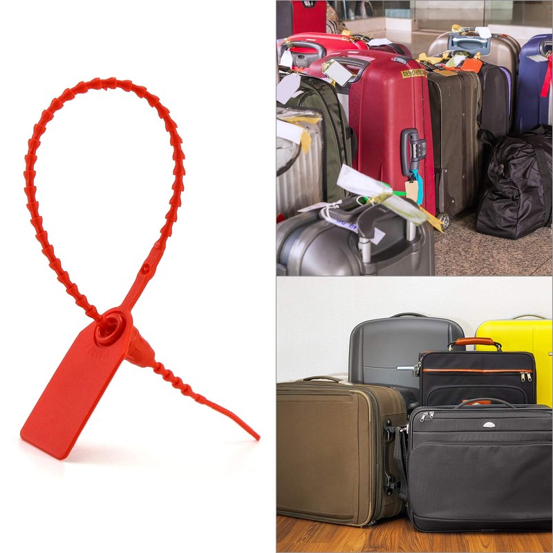 QWORK Plastic Tamper Seals, 100Pcs Tamper Self-Locking Security Zip Tie,
