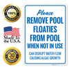 Please Remove Pool Floaties from Pool When Not in Use