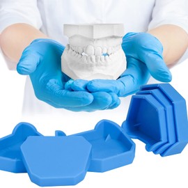 faruijie Base de modelo dental con base de impresión anterior, moldes de silicona para uso en laboratorio dental para recorte de fundición S/M/L (6 piezas)