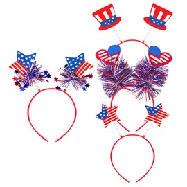4th of July Favors - 4PCS American Flag Stars Headbands for Independence Day Party Decorations