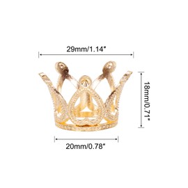 sourcing map Crystal Ball Display Holder Crown Shaped Egg Stand Alloy Glass Ball Stand Display 1.14 Inch Gold Tone for Crystal Ball Display Decoration Pack of 2