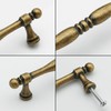 FURFITT 10 Pack Antique Brass Cabinet Handles 5 Inch/128mm Hole