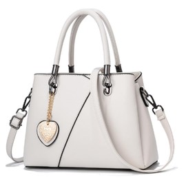 ORIJIRI Women's Shoulder Bag, Handbag, PU Leather, Cute, 2-Way Lightweight, Women's Bag, white