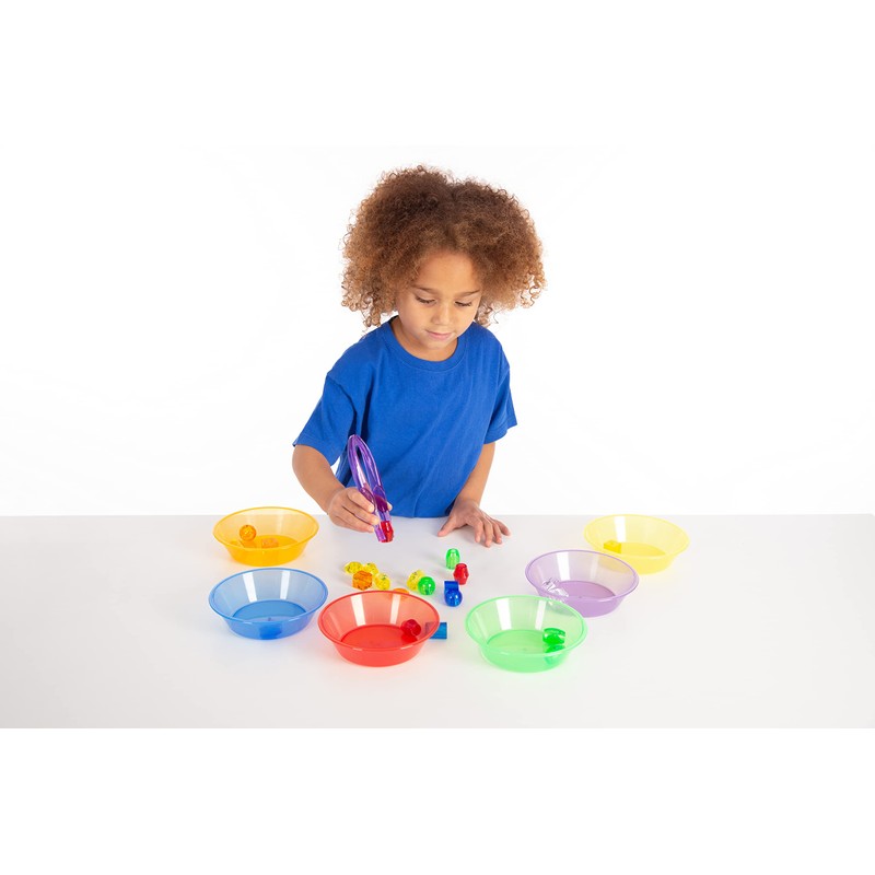TickiT 73117 Translucent Colour Sorting Bowls, Red, Orange, Yellow, Green,