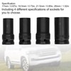 4pcs Locking Wheel Nut Removal Sockets Removers Extractors Kit Aluminum
