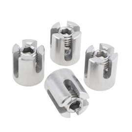Cross Cable Clamps 4Pcs, M12x5mm Cross Wire Rope Clip, 316 Stainless Steel Cable Clips for Wall Wire Trellis System 1/8", 5/32", 3/16"
