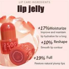 Buatkontly Hezhuang Lip Jelly, 2024 New Hezhuang Jelly Lip Gloss, Tinted Hydrating Lip Gloss, Long Lasting Jelly Texture Moisturising, High Shine Non-Stick Gloss Lip Makeup (#03)