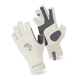 MOUNT TEC Lightweight UPF 50+ Men's Women's UV Fingerless Sun Gloves - Sun Protective for Cycling Hiking Canoeing Fishing (Beige,L)