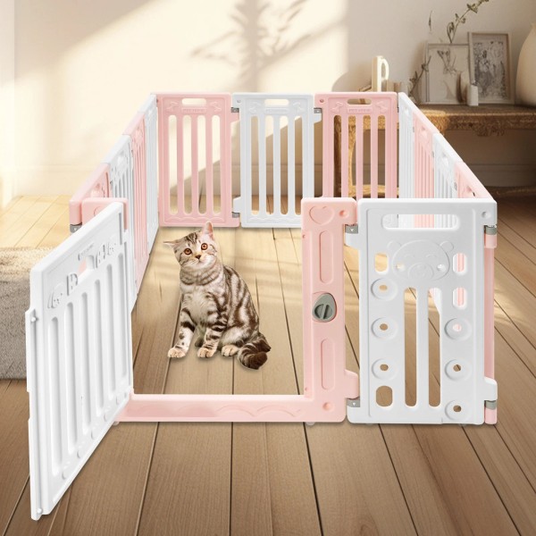 Unbranded 11 Panels Pet Dog Fence Playpen 25.6'' Height Exercise