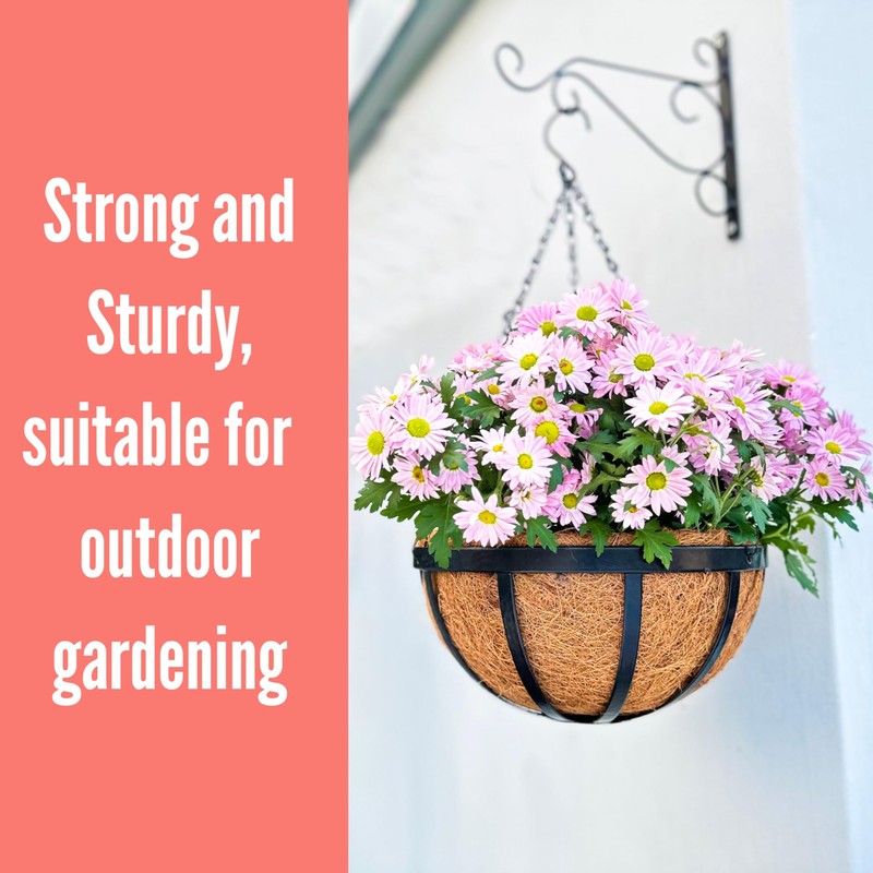 LaLaGreen Outdoor Hanging Baskets for Plants (16 Inch, 6 Pack)