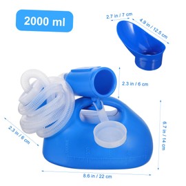 BIUDECO Portable Female Urinal Bottle with Integrated Handle and Threaded Spill Lid Reusable Travel Pee Container for Camping Car Elderly and Outdoor Use