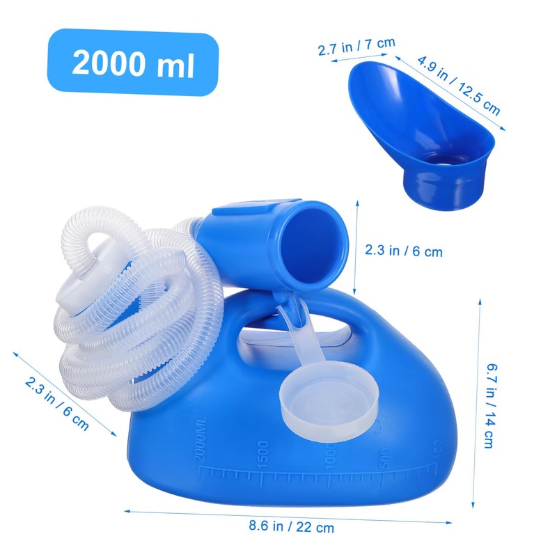BIUDECO Portable Female Urinal Bottle with Integrated Handle and Threaded