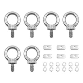 VOANZO 6 Pack Stainless Steel Kayak Rail Bracket for Fixing Eye Rails for Kayak, Canoe, Boat, Bungee Cord or Ropes Replacement Kit