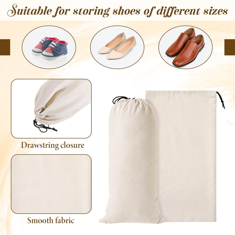 10 PCS Single Shoe Bag for Travel, Suede Shoe Bags