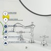GGStudy 2 Handles 3 Holes Faucet Widespread Bathroom Sink Faucet