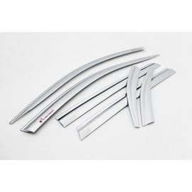 SAFE Chrome Window Visor Sun Rain Vent Guard 6p for 2016-2019 Kia Sorento